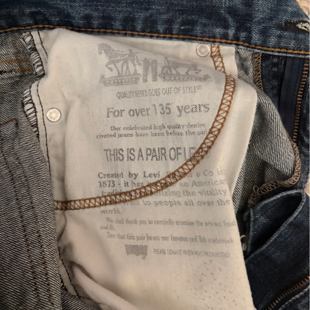Levi's Dark Blue Jean Shorts - Picture 6 of 6